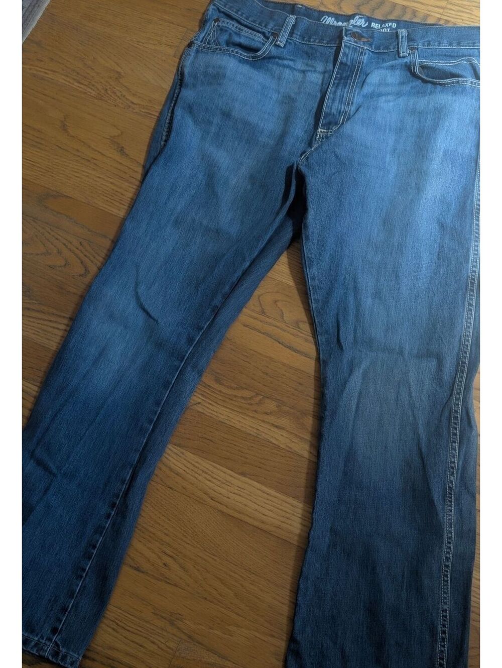 Wrangler Retro Relaxed Boot Cut Jeans 38x32 Blue Cotton Denim